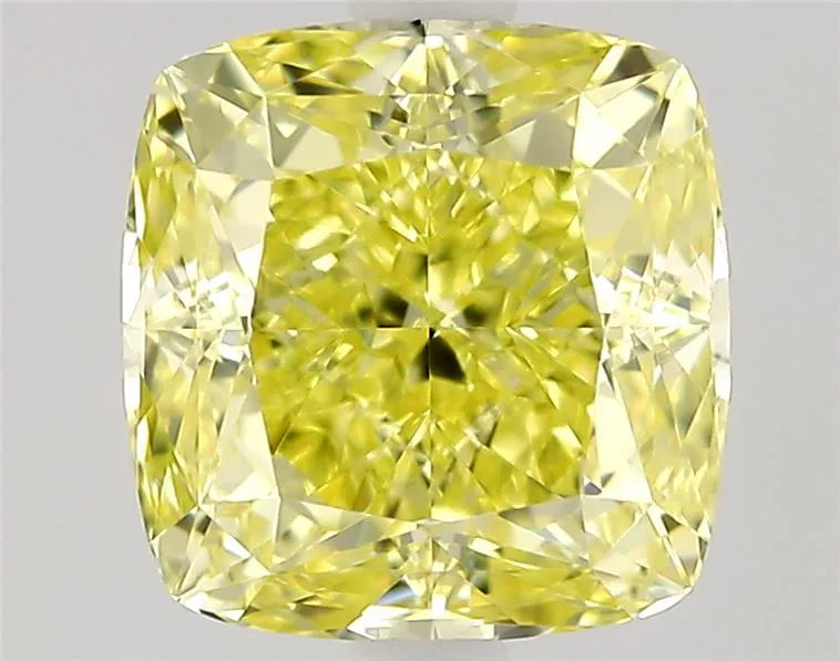 0.92ct Cushion modified Natural Diamond (Colour Fancy Intense Yellow, Clarity VVS2, Cut EX, GIA Certified)