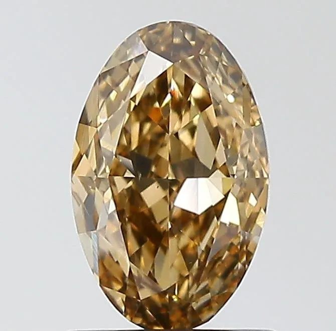 0.96ct Oval Natural Diamond (Colour Fancy Dark Yellowish Brown, Clarity VS2, GIA Certified)