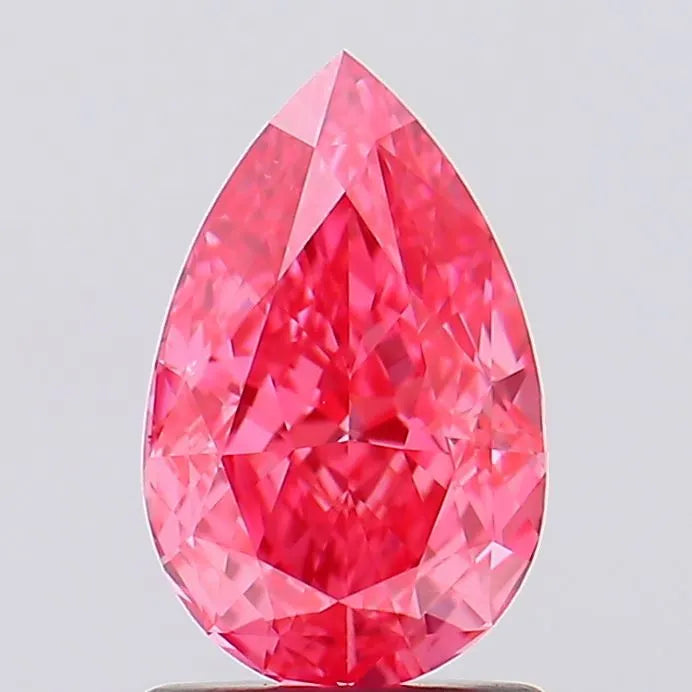 1.50ct Pear Lab Grown Diamond (Colour Fancy Vivid Pink, Clarity VS1, IGI Certified)