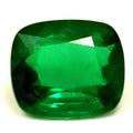 3.91ct Cushion Natural Emerald (Colour Green, Clarity Slightly Included, Cut Faceted)